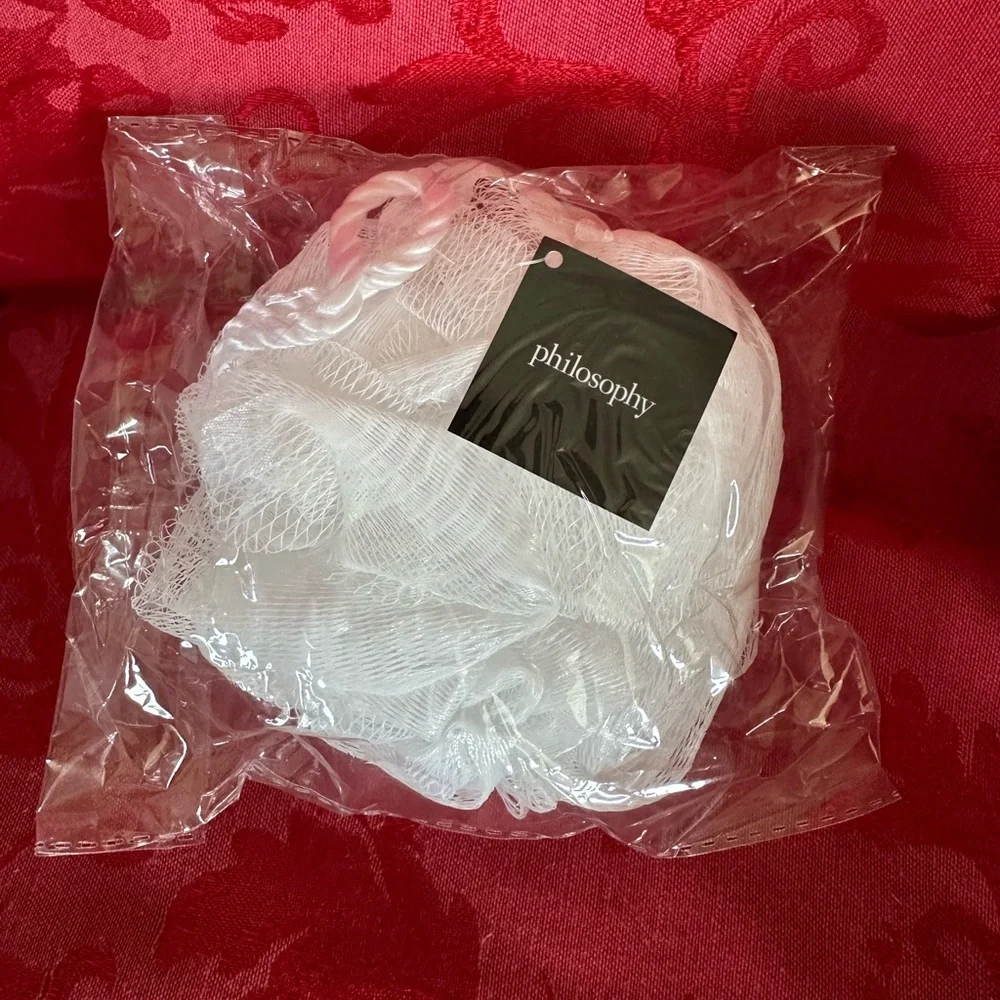 🌵 3/$15 Philosophy White Bath Pouf loofa ( see description)